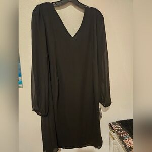 INC International Concepts Black Long Sleeve Dress